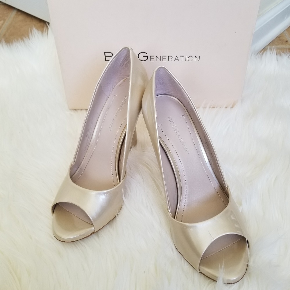 BCBGeneration Izzie Open Toes Pumps Pearl 8M